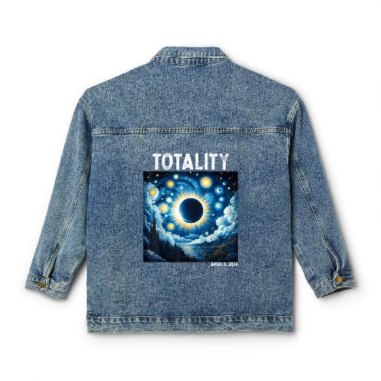 Solar Eclipse 2024 Totality April 8th Astronomy Classic Women's Denim Jackets