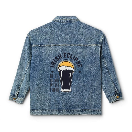 Irish Solar Eclipse - Hello Darkness My Old Friend Classic Women's Denim Jackets