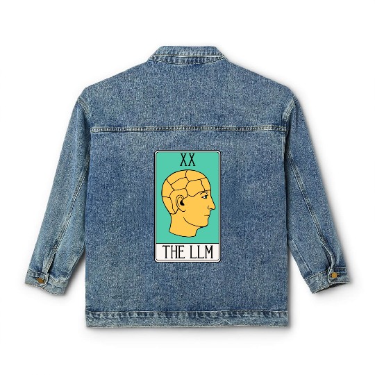 LLM Tarot Card - LLMs - Large Language Model - AI Classic Women's Denim Jackets