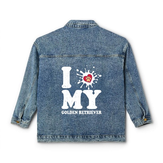 I Love My Golden Retriever Retriever Breed Dog Own Classic Women's Denim Jackets