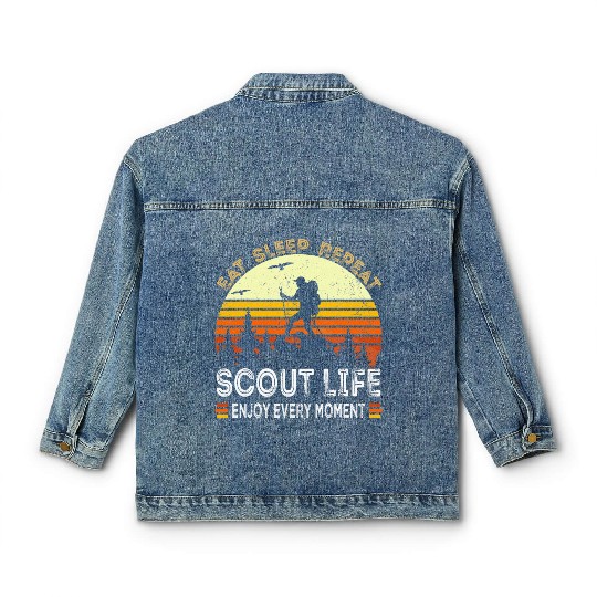 Eat Sleep Scout Repeat Camping Classic Women's Denim Jackets
