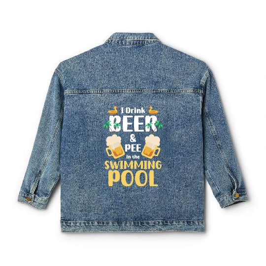 Swimming Pool Summer Cooling Off Friends Classic Women's Denim Jackets