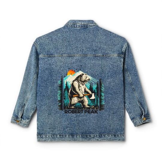Wild Fun: Grizzly Bears & Funny Moments in Nature Classic Women's Denim Jackets