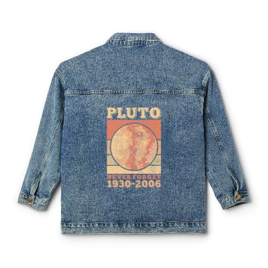 Pluto Never Forget Space Science Astronomy Classic Women's Denim Jackets