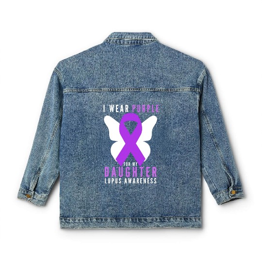 I wear purple for my daughter lupus awareness Classic Women's Denim Jackets