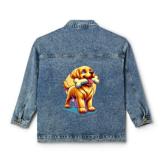Cute puppy design Classic Women's Denim Jackets