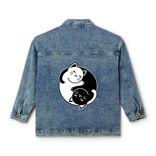 Yin and Yang Cats Classic Women's Denim Jackets