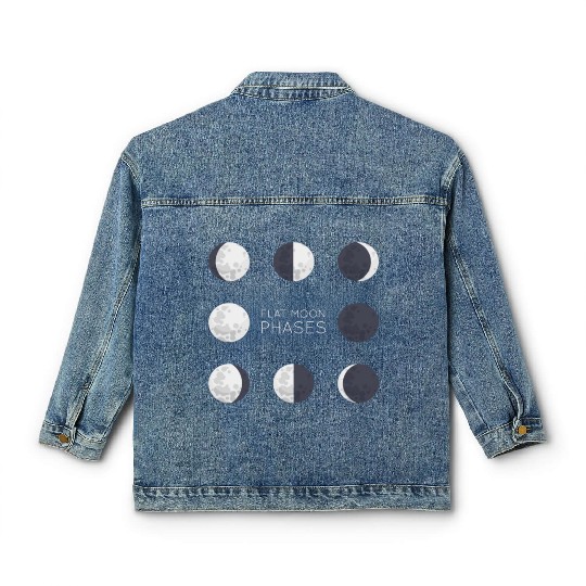 Cool Full Moon - Solar Eclipse, Moon Phases Total Classic Women's Denim Jackets