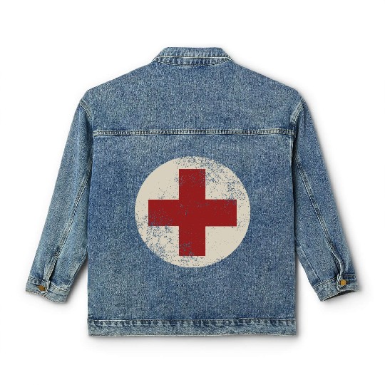 WW2 Combat Medic Symbol Classic Women's Denim Jackets