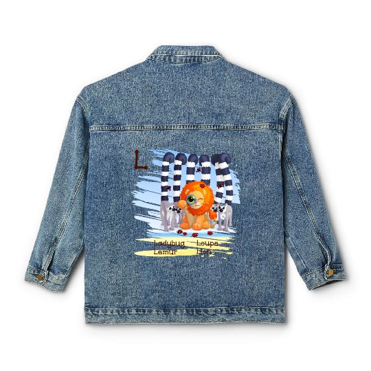 L Alphabet Ladybug Loupe Lemur Lion Classic Women's Denim Jackets
