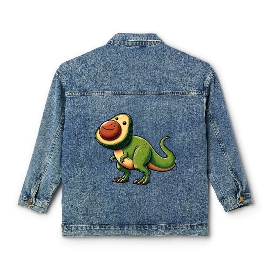 Dino T-Rex Avocado Mythical Creature Classic Women's Denim Jackets