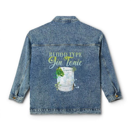 Blood Type gin and Tonic Bartender Classic Women's Denim Jackets