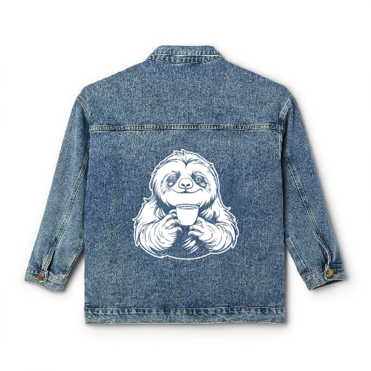 Sloth Coffee Classic Women's Denim Jackets