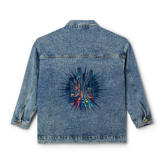 City Lights Symphony: Mystery and Thriller. Classic Women's Denim Jackets