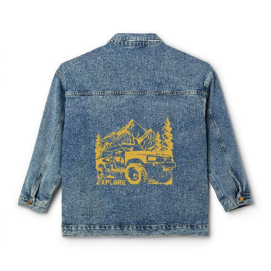 Jeep Car and Nature Mount Classic Women's Denim Jackets