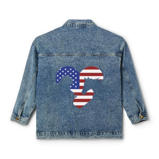 American Flag Horse lover for girls & women Classic Women's Denim Jackets
