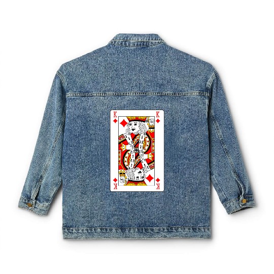 King of Diamonds Playing Card Classic Women's Denim Jackets