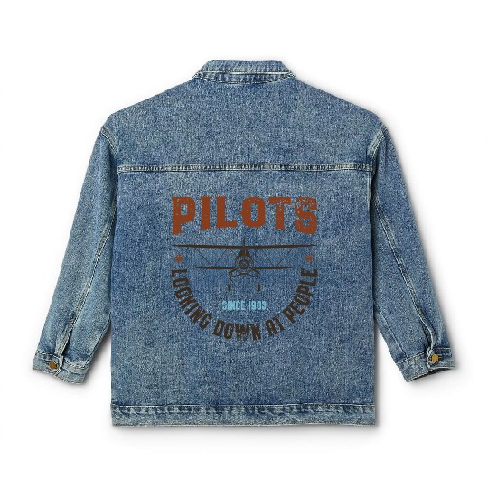 Pilots Looking Down at People Classic Women's Denim Jackets