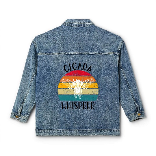 Cicada Whisprer, Retro Sunset Summertime 80's 90's Classic Women's Denim Jackets