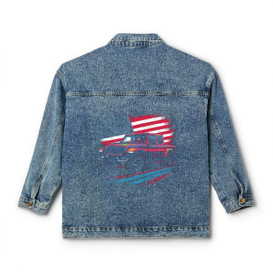 Jeep Gladiator JT US Flag Classic Women's Denim Jackets