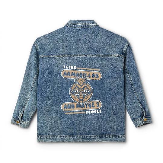 I Like Armadillos And Maybe 3 People Pink Fairy Classic Women's Denim Jackets