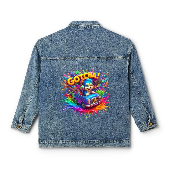 Stellar Cadence: Symphony of Neon Hues - GoTCha! Classic Women's Denim Jackets