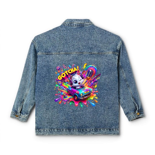 Galactic Vibes: Plosion of Splashes - GoTcha! Classic Women's Denim Jackets