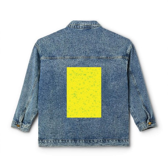 Green stars on a yellow background Classic Women's Denim Jackets