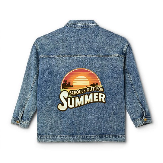 Retro Schools Out For Summer Last Day Of School Classic Women's Denim Jackets
