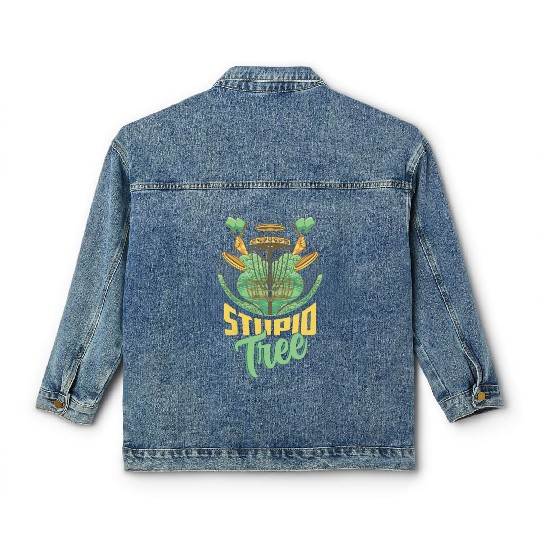 Stupid Tree Frisbee Disc Golf Classic Women's Denim Jackets