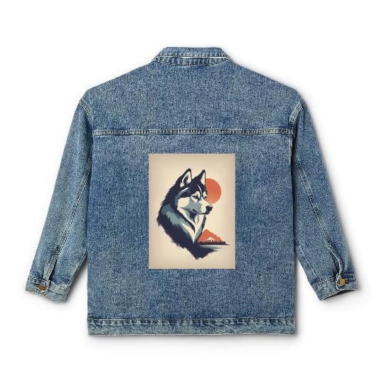Husky Dog 3 - Japanese Old Vintage Classic Women's Denim Jackets