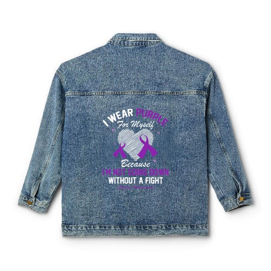 I Wear Purple For Myself Lupus Awareness Heart Classic Women's Denim Jackets