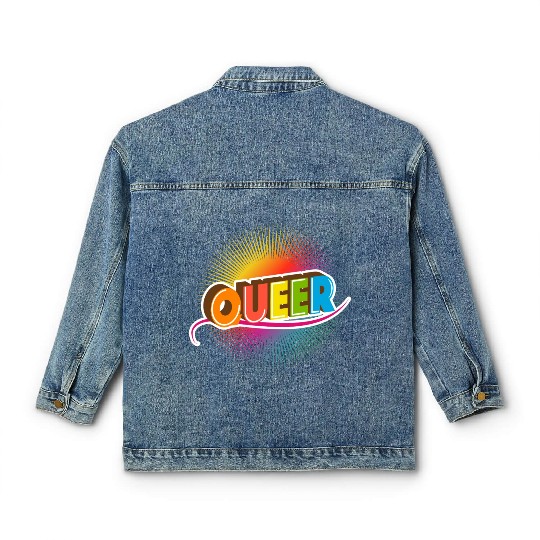 Queer Typo for Pride Month Equal Rights LGBTQ Classic Women's Denim Jackets