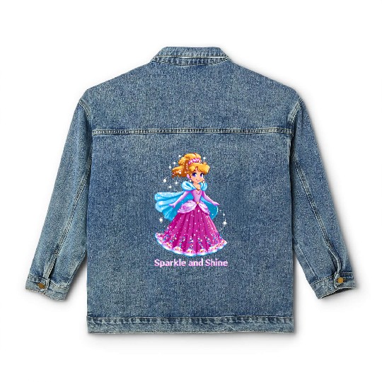 Pixel Art Anime Princess Classic Women's Denim Jackets