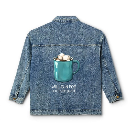 I will Run For Hot Chocolate - Chocolate Lover Classic Women's Denim Jackets