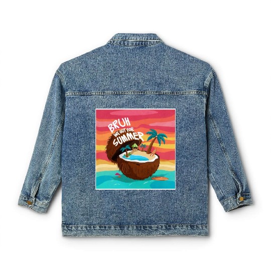 Bruh We Out For Summer end of school year teacher Classic Women's Denim Jackets