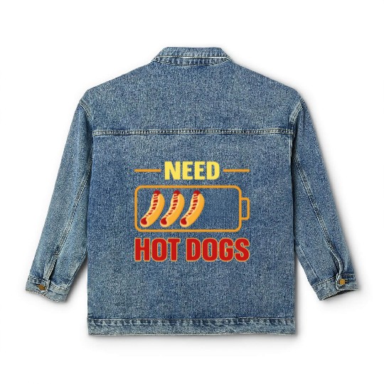 Hot Dog Adult Battery Need Hot Classic Women's Denim Jackets