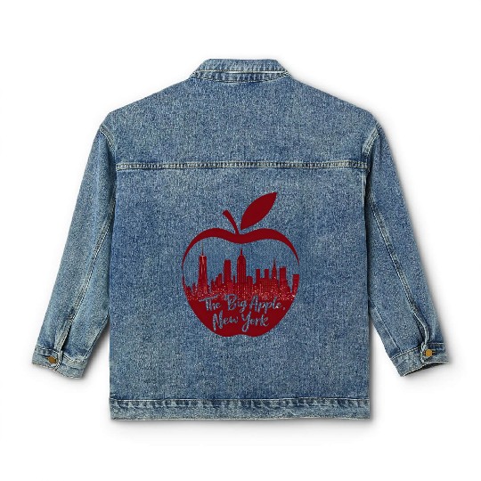 NYC Skyline Apple: Creative Classic Women's Denim Jackets