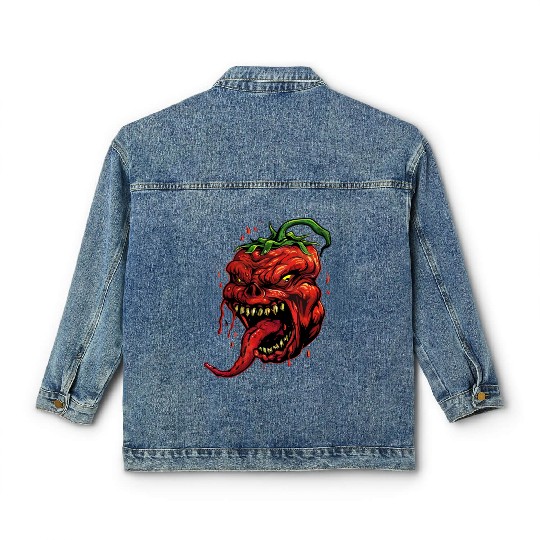 BBQ Hot Chili Carolina Reaper Hot Sauce Gift idea Classic Women's Denim Jackets