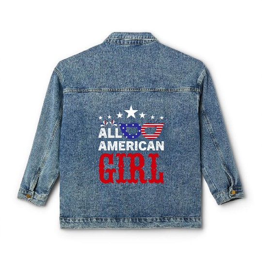 All American girl US Independent day Classic Women's Denim Jackets