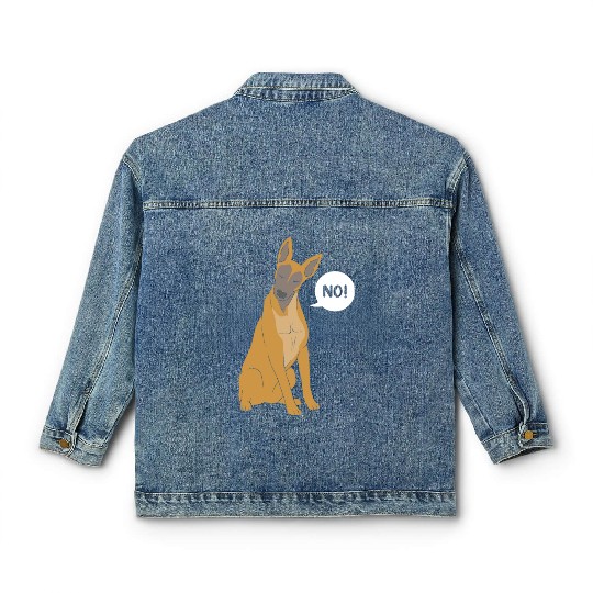 Funny Dog Saying No Dog Training Belgian Malinois Classic Women's Denim Jackets