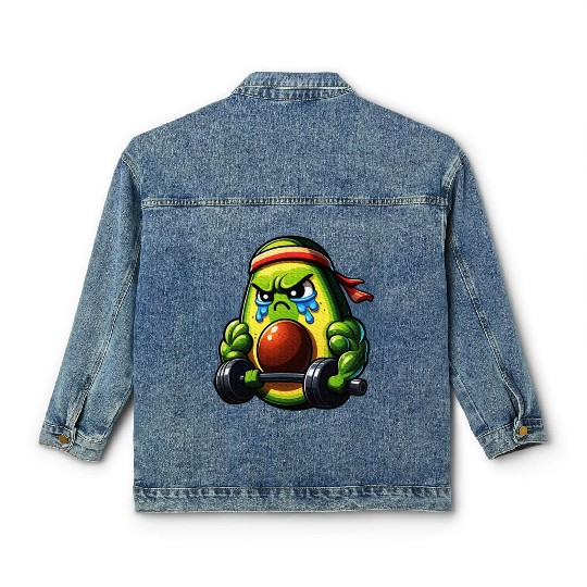 Weightlifing Fitness Workout Gym Avocado Classic Women's Denim Jackets