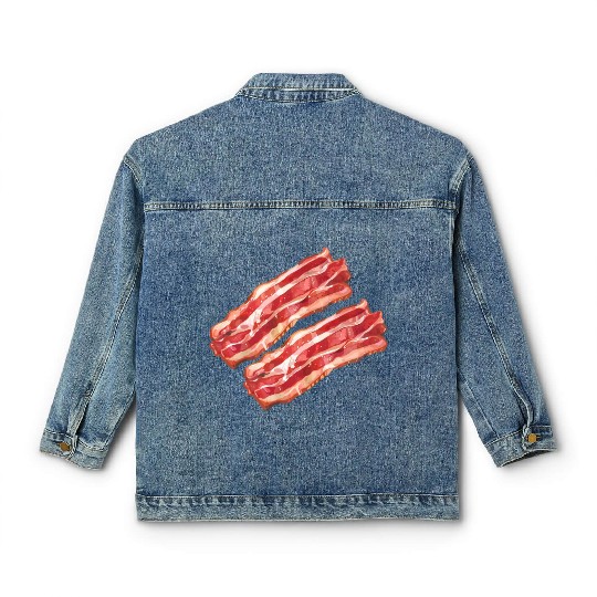 Illustrated Bacon Strips Classic Women's Denim Jackets