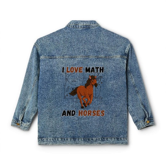 I Love Math And Horses Horse Math Lover Classic Women's Denim Jackets