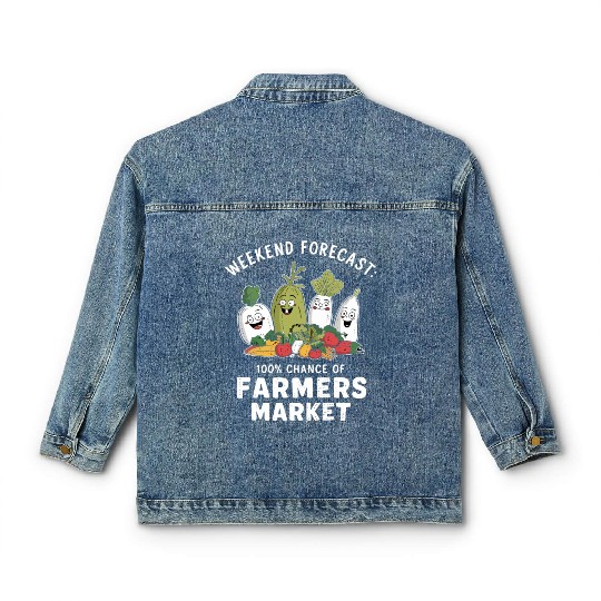 Farmers Market Farmer Agriculture Farming Food Classic Women's Denim Jackets