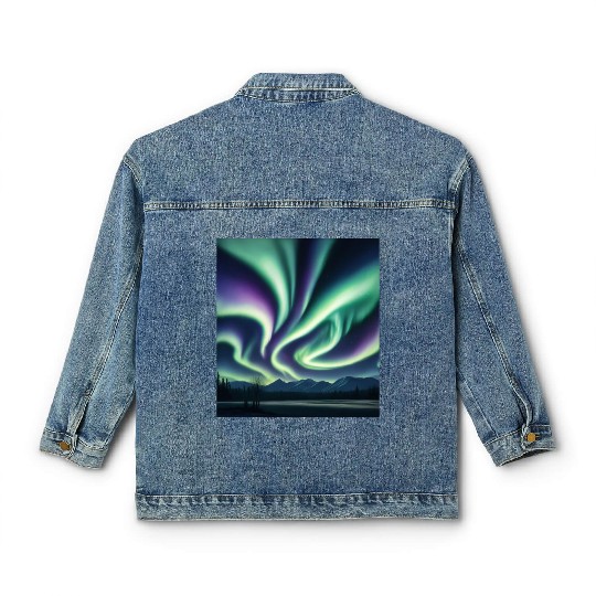ultra realistic northern lights Classic Women's Denim Jackets
