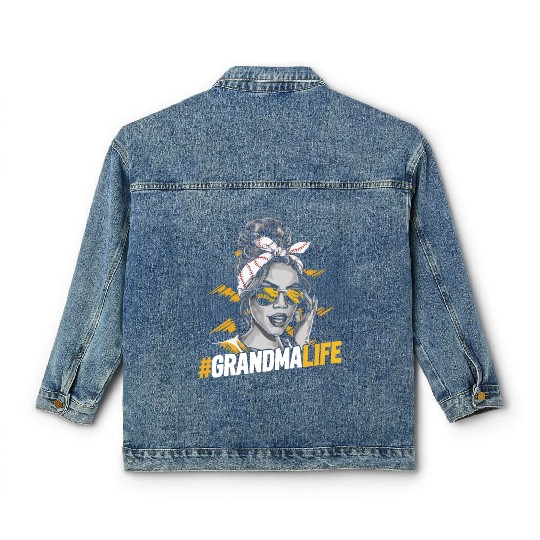 Baseball Grandma Grandmother Grandparents Day Classic Women's Denim Jackets