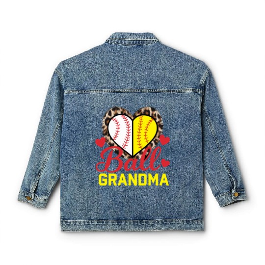 Baseball Grandma Grandmother Grandparents Day Classic Women's Denim Jackets