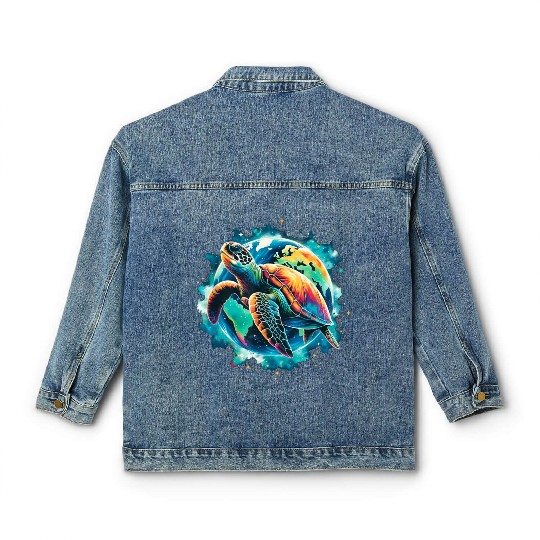 Earth Day Restore Sea Turtle Classic Women's Denim Jackets