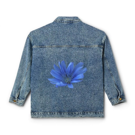 blue flower blueweed purple blossom Classic Women's Denim Jackets